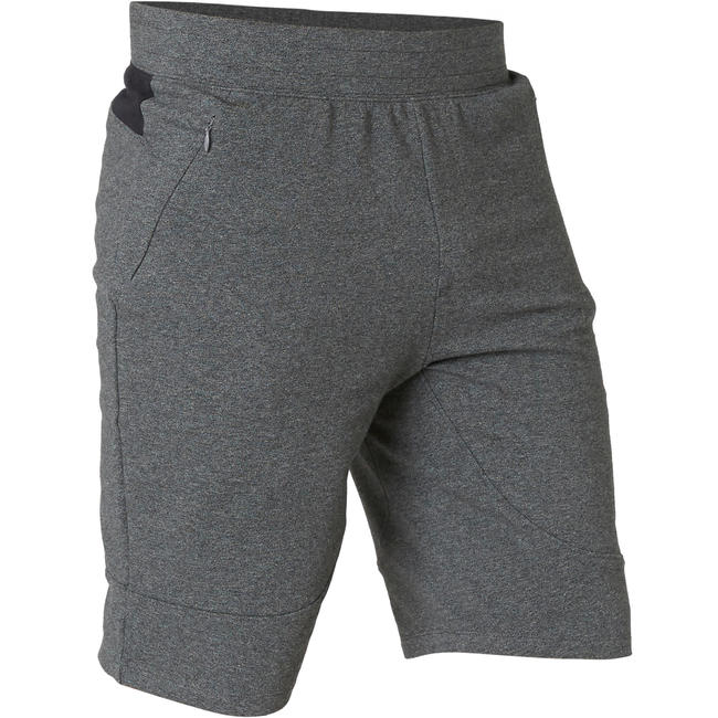 Men's Gym Shorts Long Slim-Fit 900 - Dark Grey