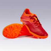 Kids' Football Boots Agility 140 FG - Burgundy/Orange