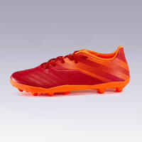 Botas de fútbol Niños Kipsta Agility 140 FG burdeos naranja