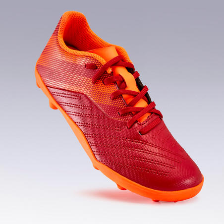 Agility 140 FG Soccer Lace-Up Firm Ground Cleats Burgundy/Orange - Kids