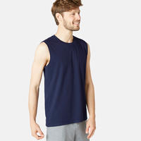 גופיה לפילאטיס והתעמלות עדינה לגברים 500 בגזרה רגילה- כחול כהה