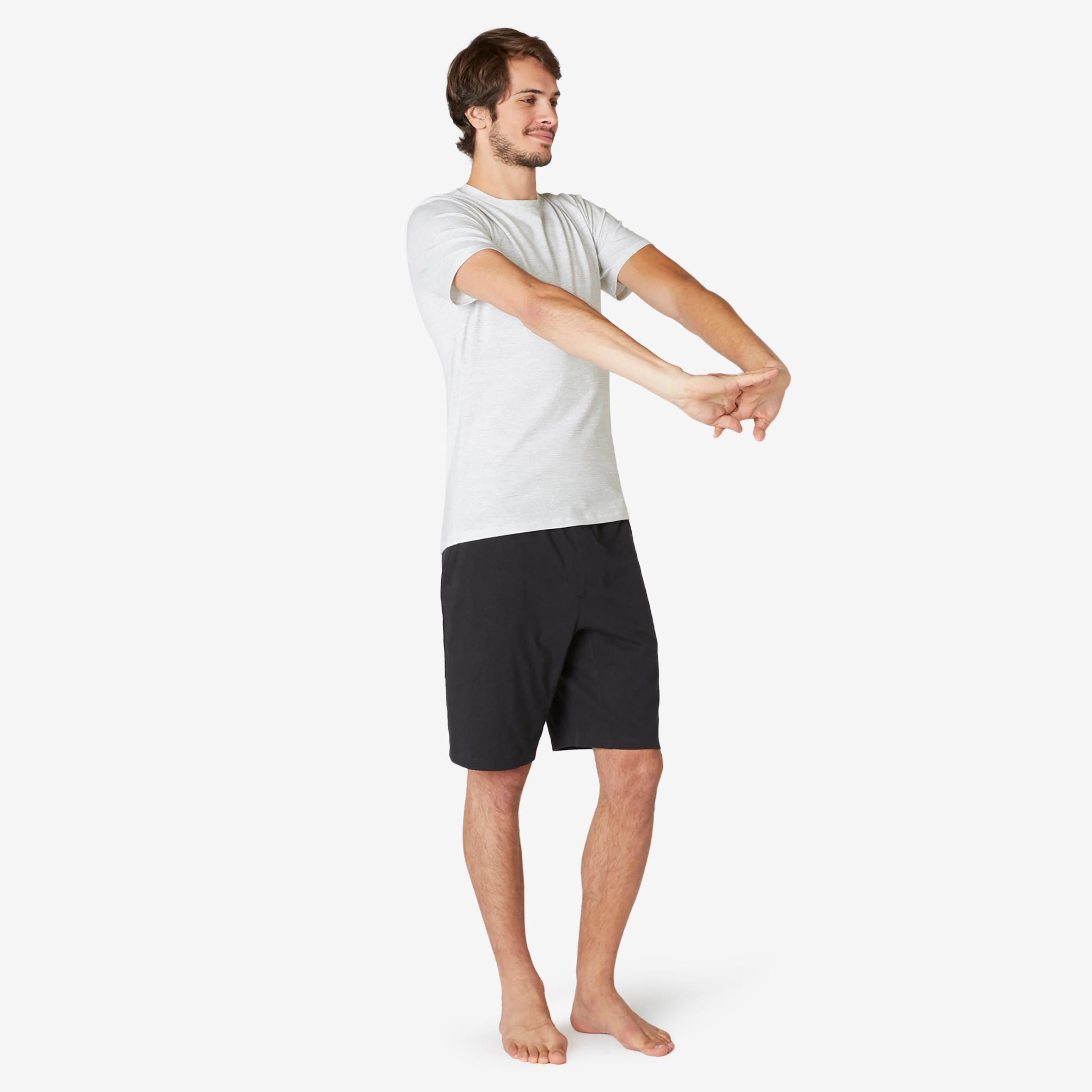 Men's Slim-Fit T-Shirt 500 - White Pattern 2/7