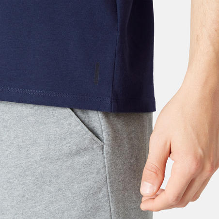 גופיה לפילאטיס והתעמלות עדינה לגברים 500 בגזרה רגילה- כחול כהה