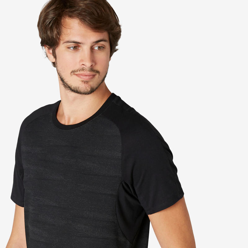 T-shirt uomo ginnastica 520 grigio scuro | Domyos by Decathlon