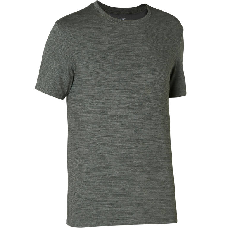 Men's Slim-Fit T-Shirt 500 - Khaki Pattern