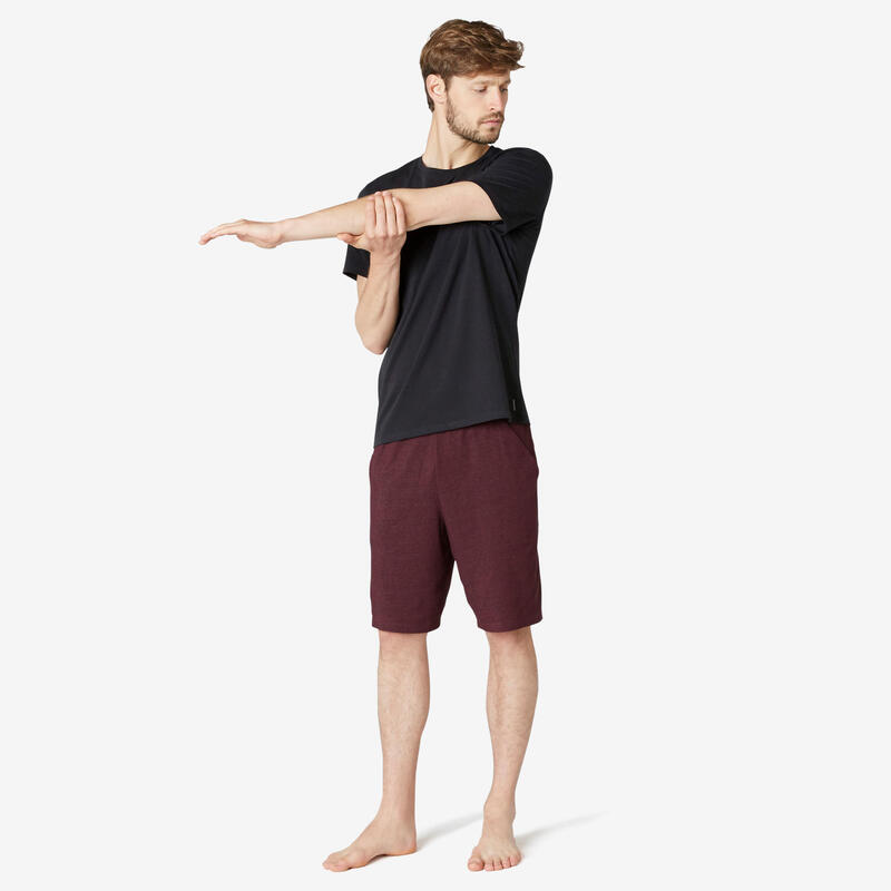 Tricou Regular 500 Fitness din bumbac Negru Bărbați  
