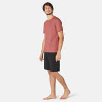 Men's Slim-Fit Fitness T-Shirt 500 - Burgundy