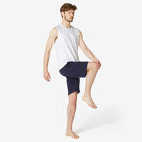 גופייתי כושר ופילאטיס לגברים בגזרה רגילה 500 - לבן