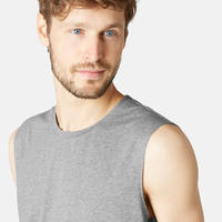 Fitness Stretch Cotton Tank Top - Mottled Grey