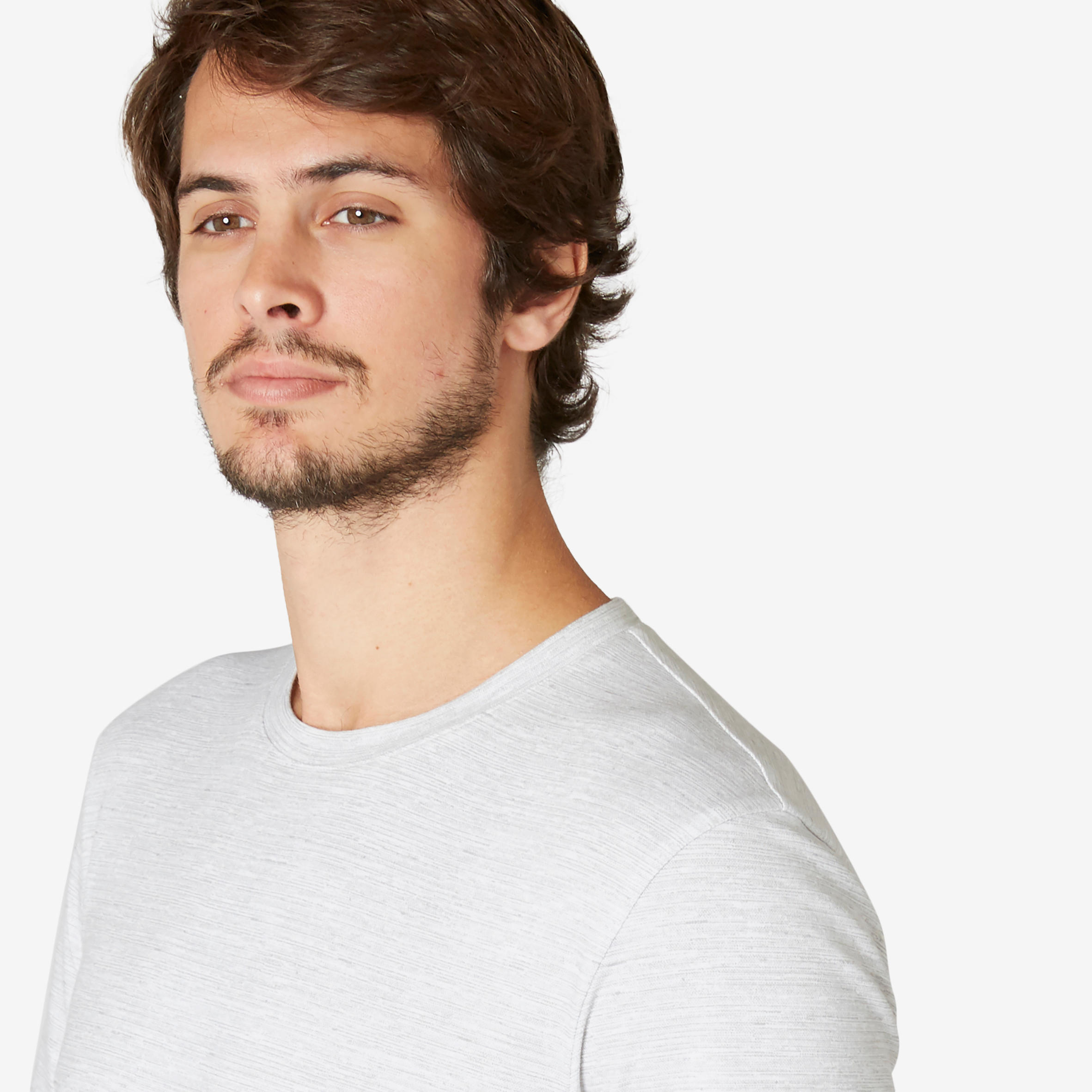 Men's Slim-Fit T-Shirt 500 - White Pattern 5/7
