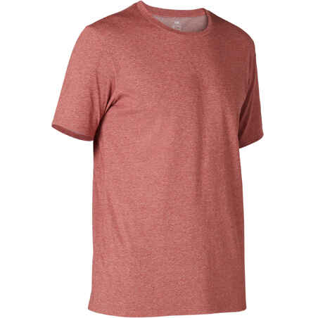 Men's Slim-Fit Fitness T-Shirt 500 - Burgundy