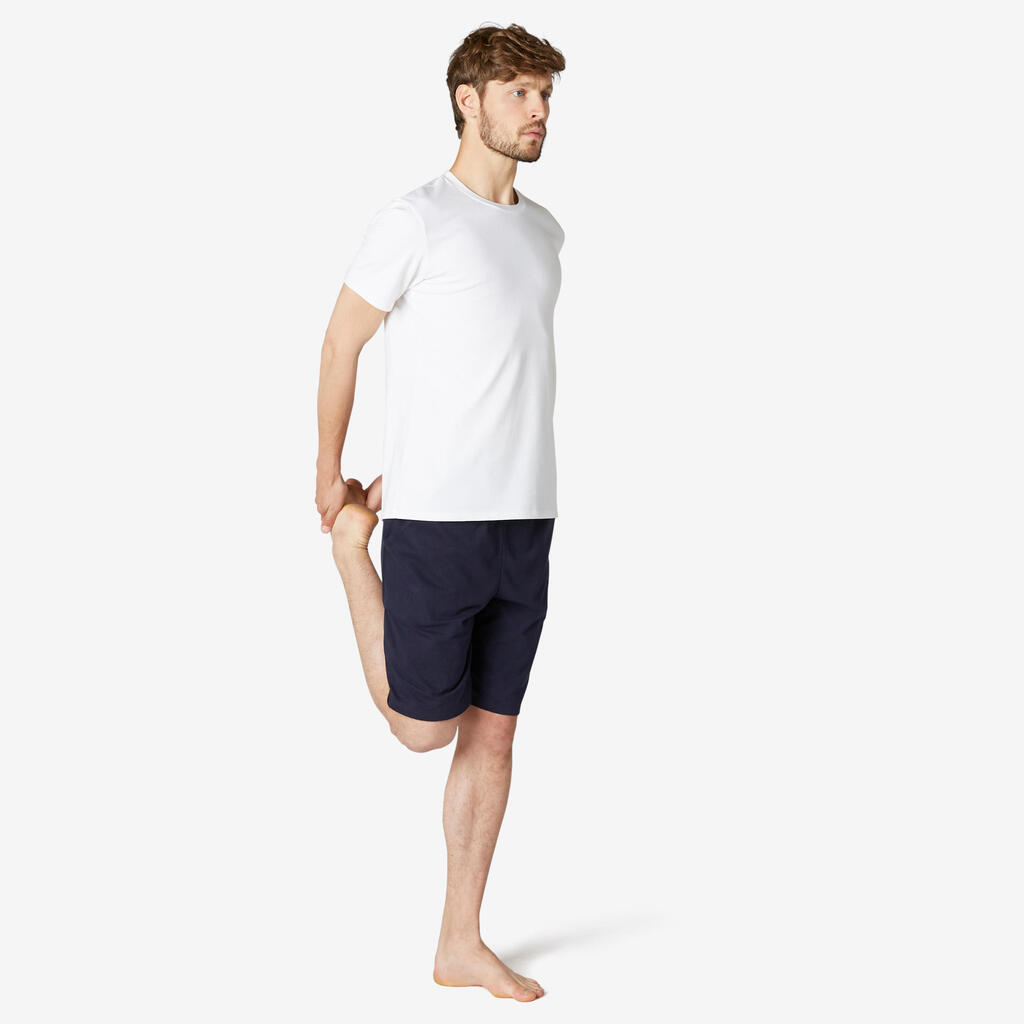 T-shirt fitness manches courtes droit col rond coton homme - 500 noisette