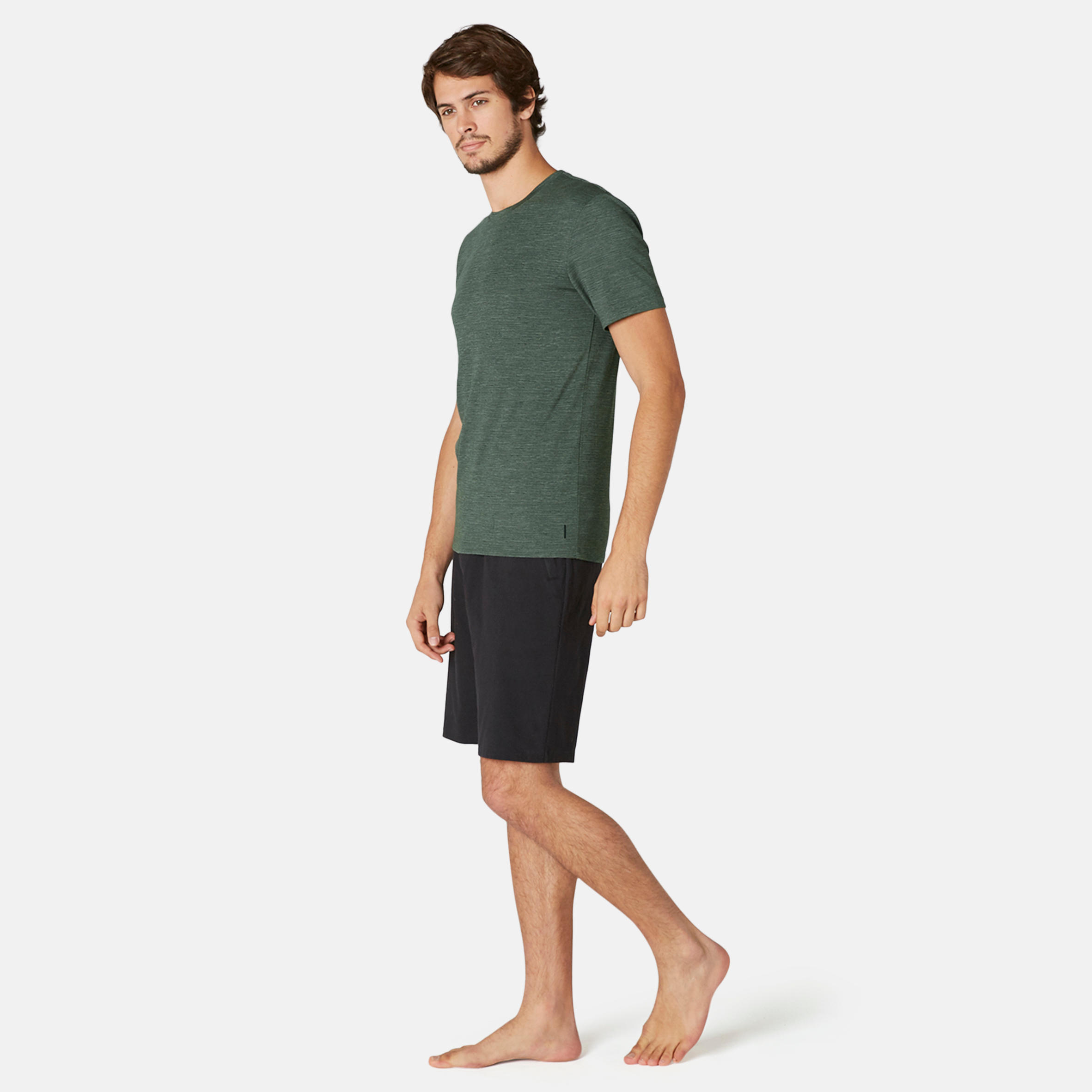 Men's Slim-Fit T-Shirt 500 - Khaki Pattern 3/7