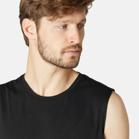 גופייתי כושר ופילאטיס לגברים בגזרה רגילה - שחור