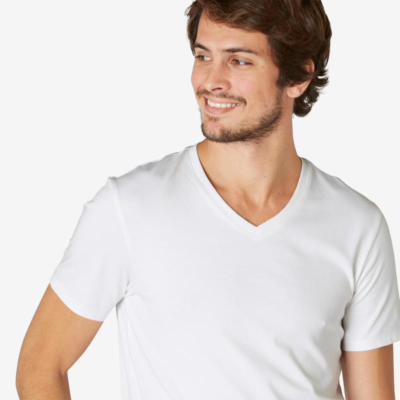 t shirt col v homme decathlon