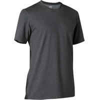 Camiseta fitness manga corta algodón extensible Hombre Domyos gris oscuro