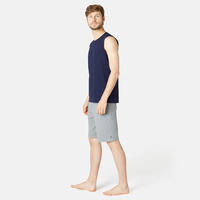 גופיה לפילאטיס והתעמלות עדינה לגברים 500 בגזרה רגילה- כחול כהה