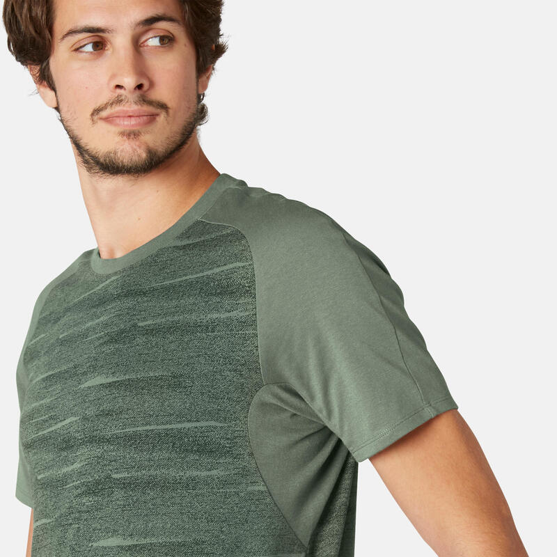 Pánské tričko 520 khaki s potiskem