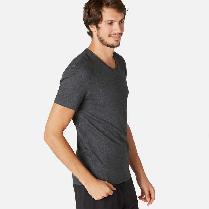 MAN GYM, PILATES APPAREL Activewear - Men's Slim Gym T-Shirt 500 NYAMBA - Men