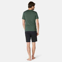 Men's Slim-Fit T-Shirt 500 - Khaki Pattern