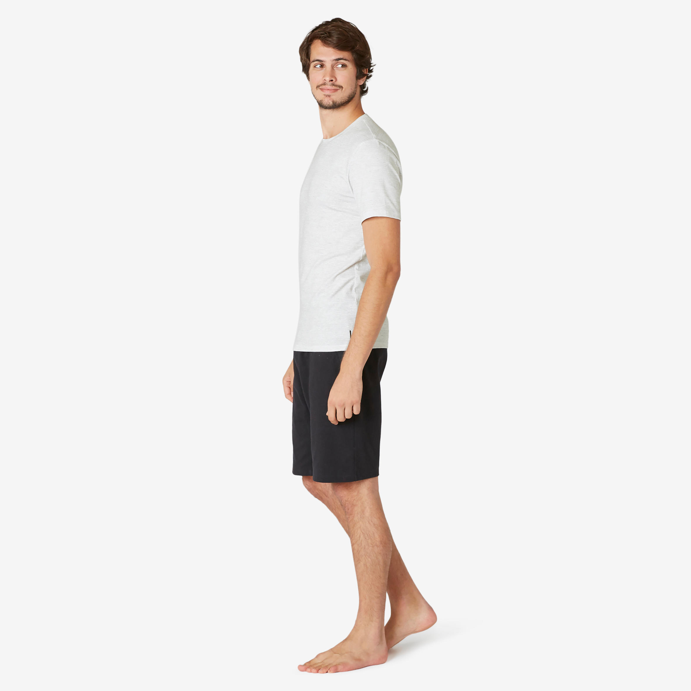 Men's Slim-Fit T-Shirt 500 - White Pattern 3/7