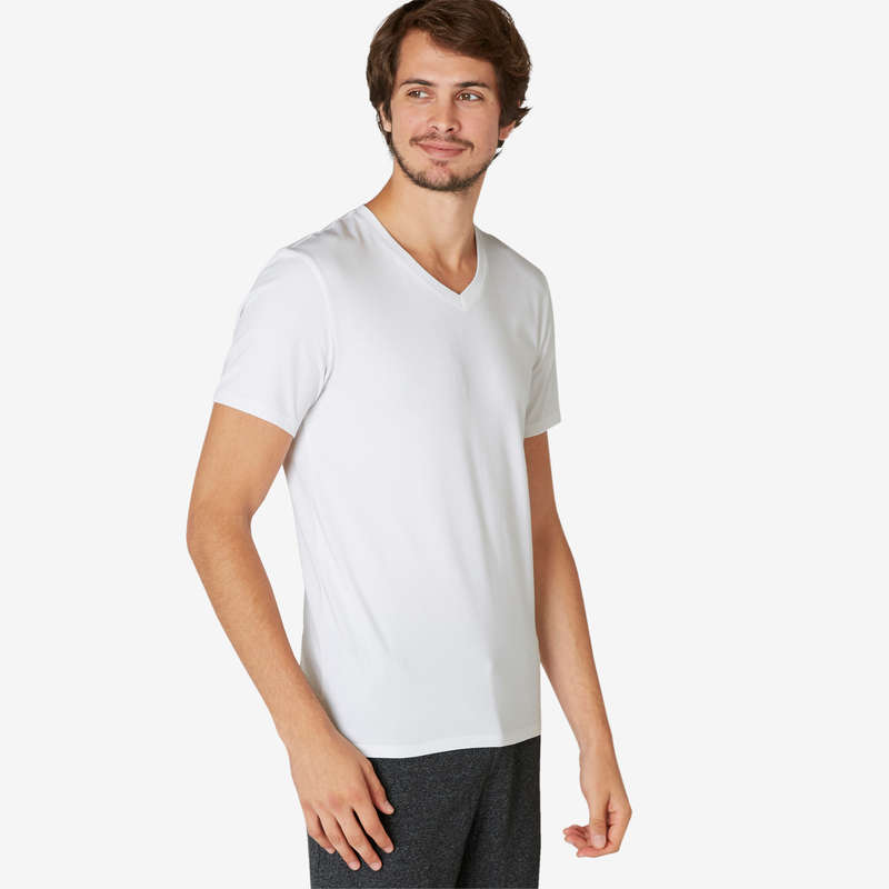 MAN GYM, PILATES APPAREL Activewear - Men's Slim Gym T-Shirt 500 NYAMBA - Men