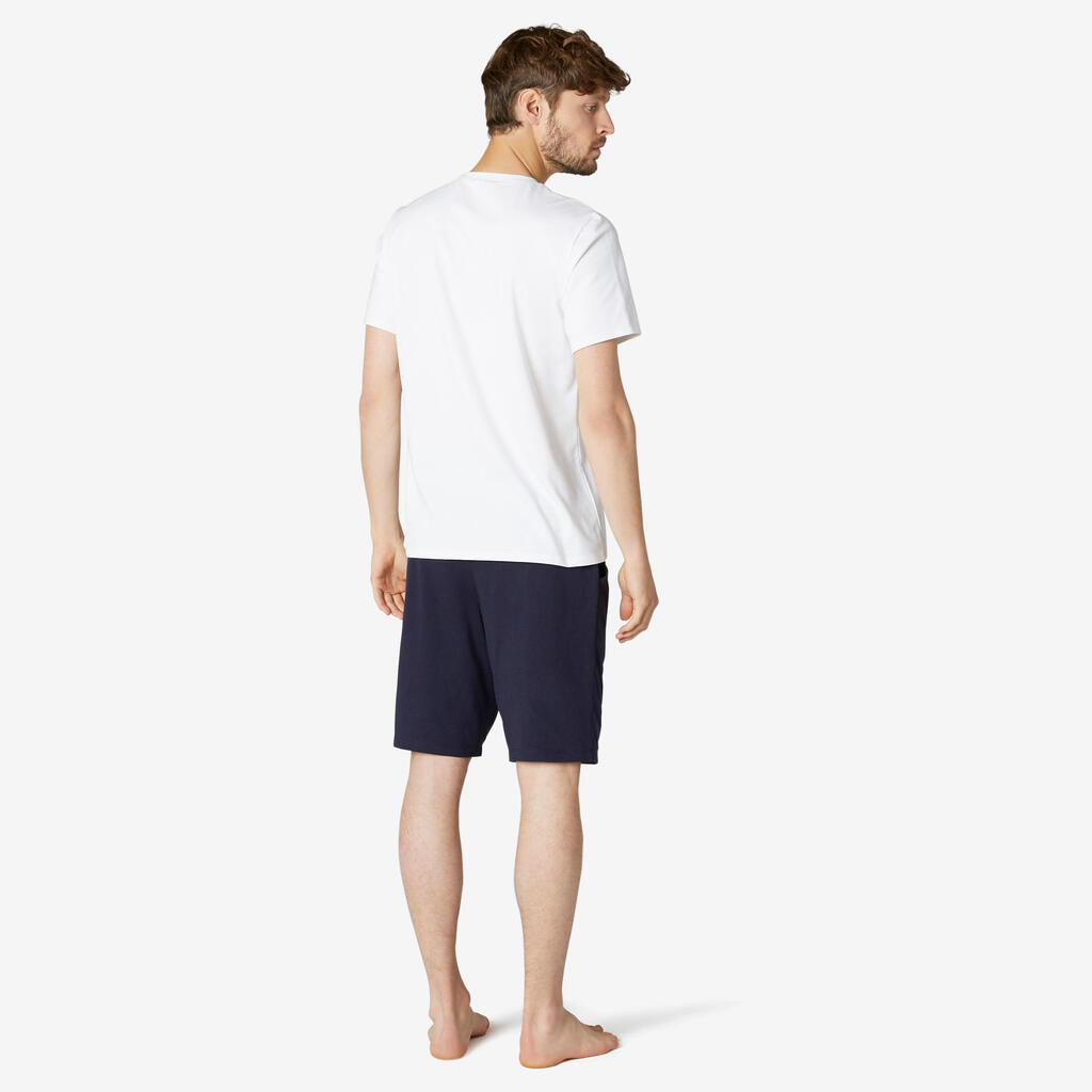 T-shirt fitness manches courtes droit col rond coton homme - 500 noisette