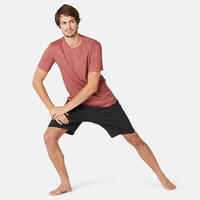 Men's Slim-Fit Fitness T-Shirt 500 - Burgundy