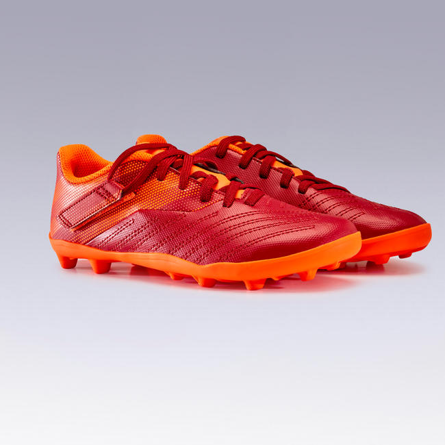 Kids' Football Boots Agility 140 FG RipTab Burgundy/Orange