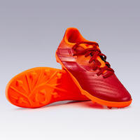 Agility 140 FG Velcro Firm Ground Soccer Cleats Burgundy/Orange - Kids