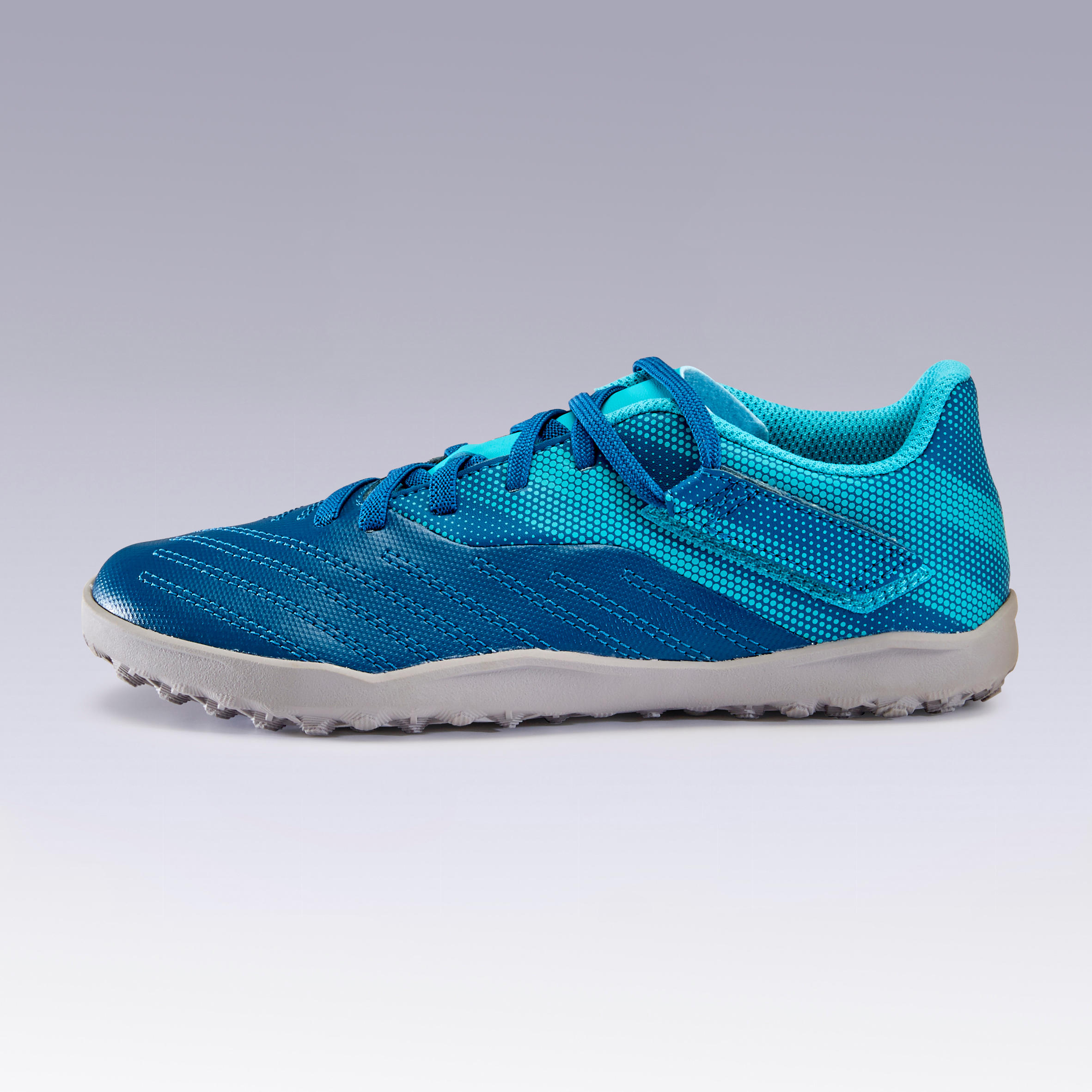 Бутсы футбольные детские на липучке (сороконожки) AGILITY 140 TF голубые KIPSTA