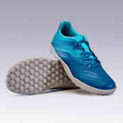 Kids Football Shoes Agility 140 Velcro Turf - Turquoise