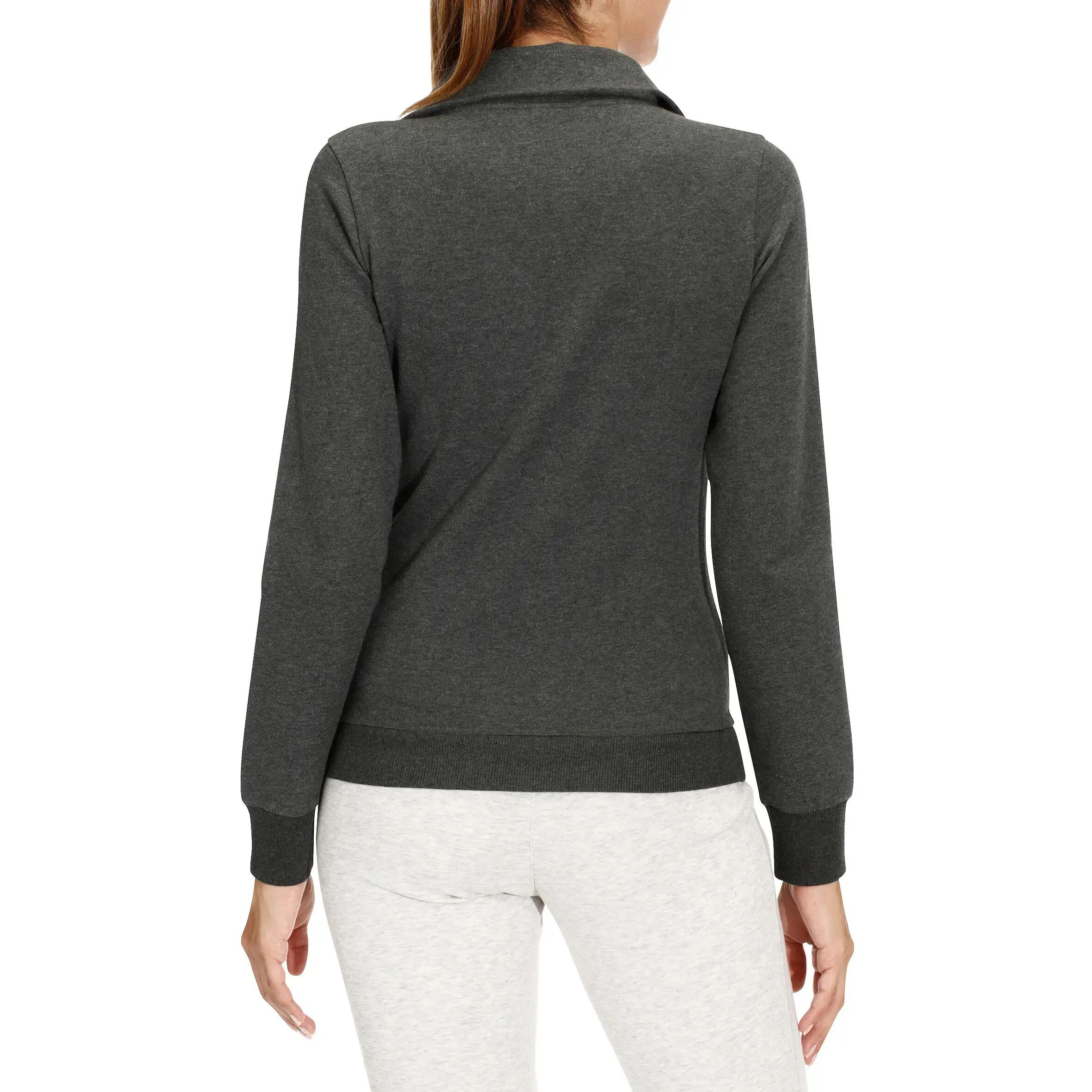 Women's Hoodless Gym & Pilates Jacket - Mottled Dark Grey 4/12