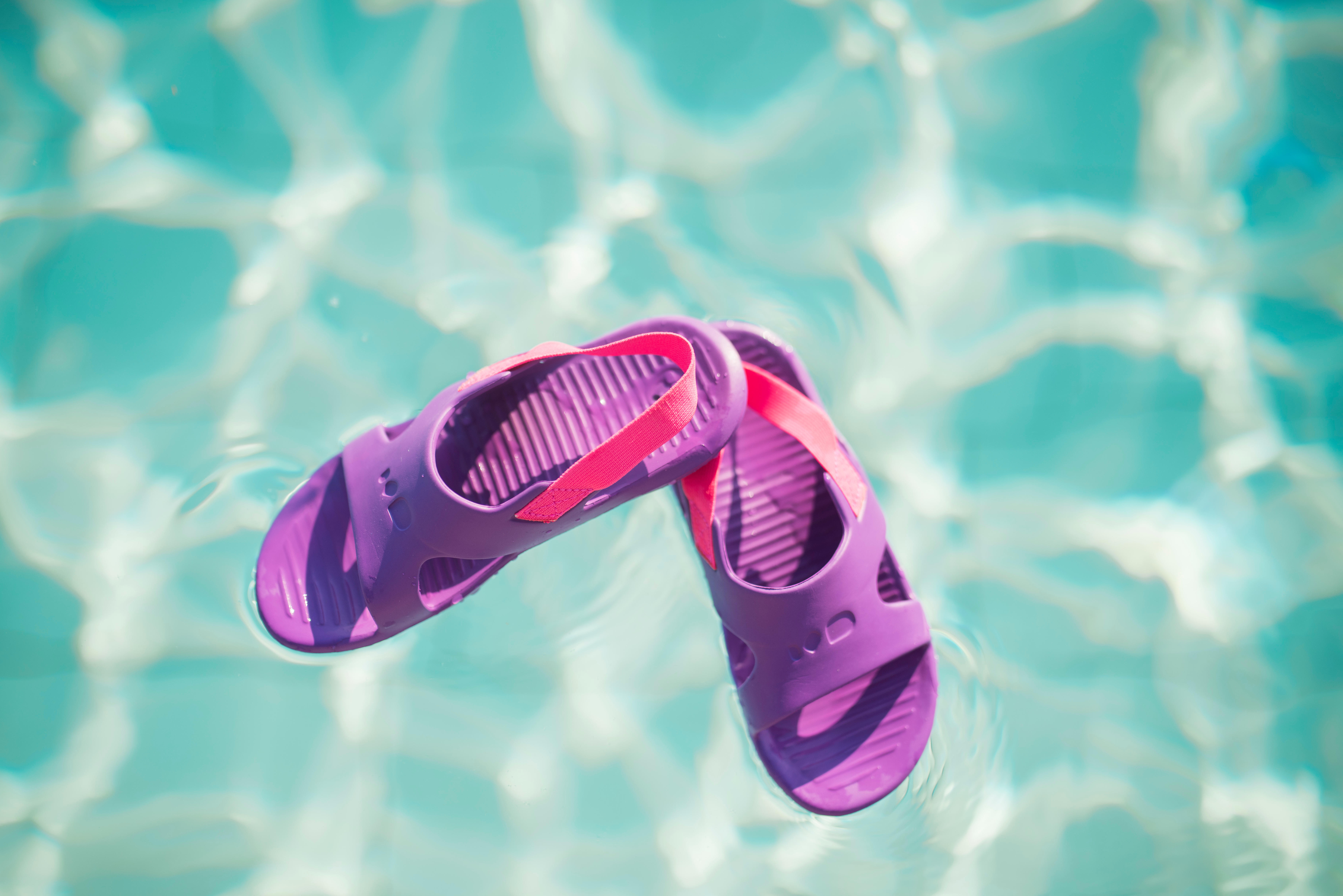 Women's Pool Sandals SLAP 100 BASIC Sea Blue | Decathlon Oman