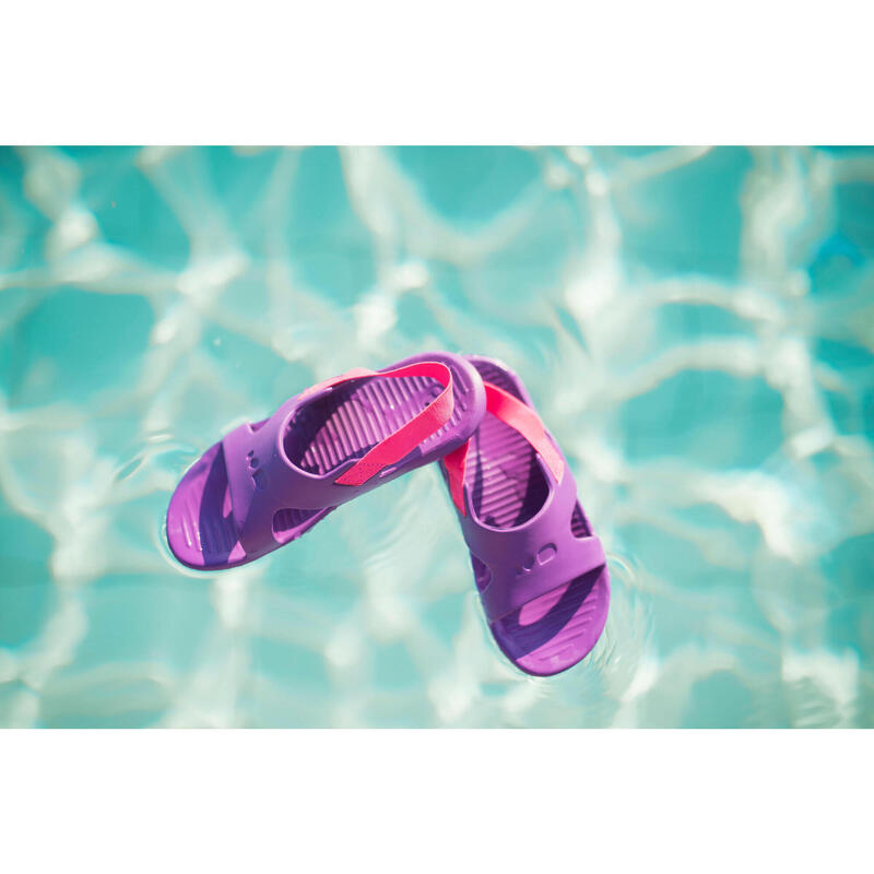 Chaussure Sandale Piscine Enfant SLAP 100 BASIC Violet Rose