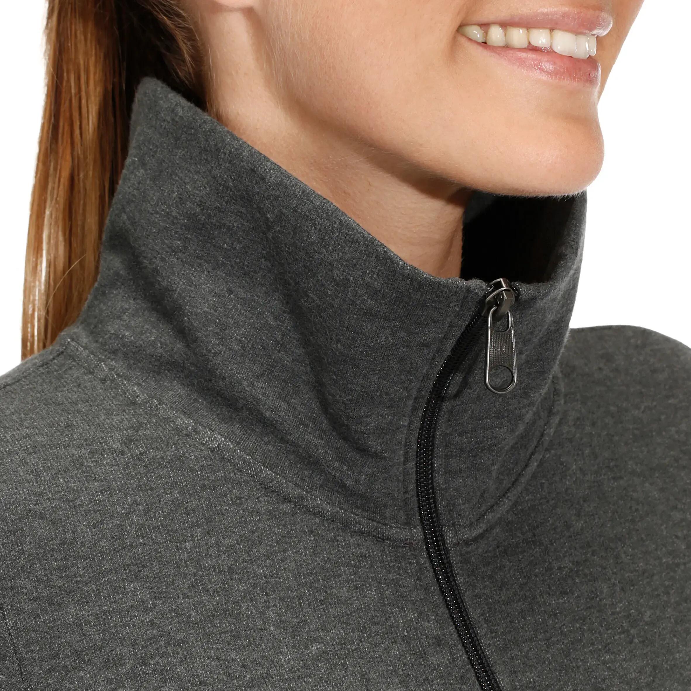 Women's Hoodless Gym & Pilates Jacket - Mottled Dark Grey 5/12
