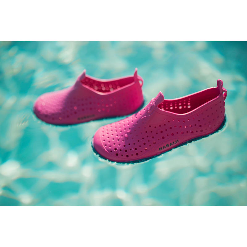 Chaussons De Piscine Fille Aquadots 100 Rose Nabaiji
