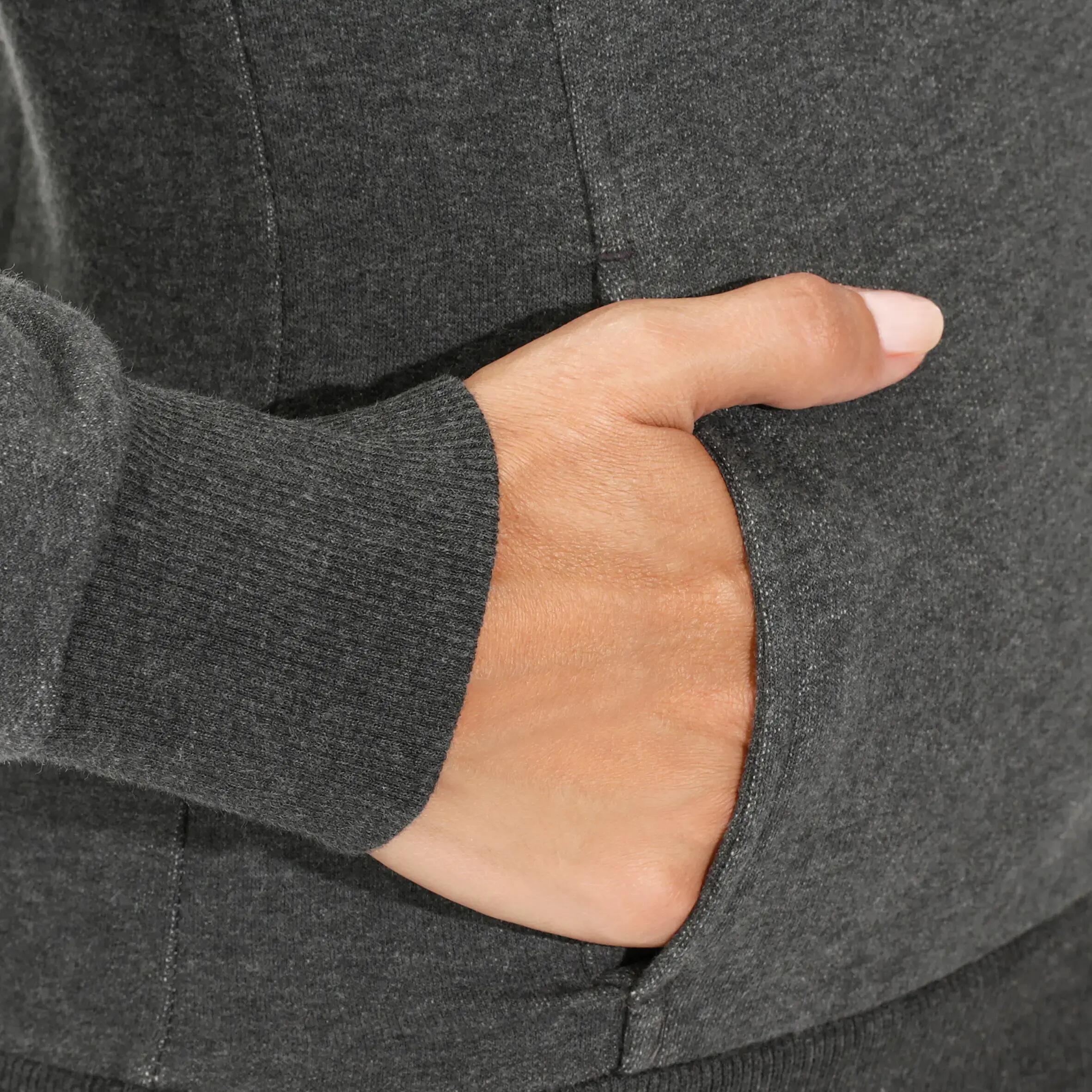 Women's Hoodless Gym & Pilates Jacket - Mottled Dark Grey 8/12