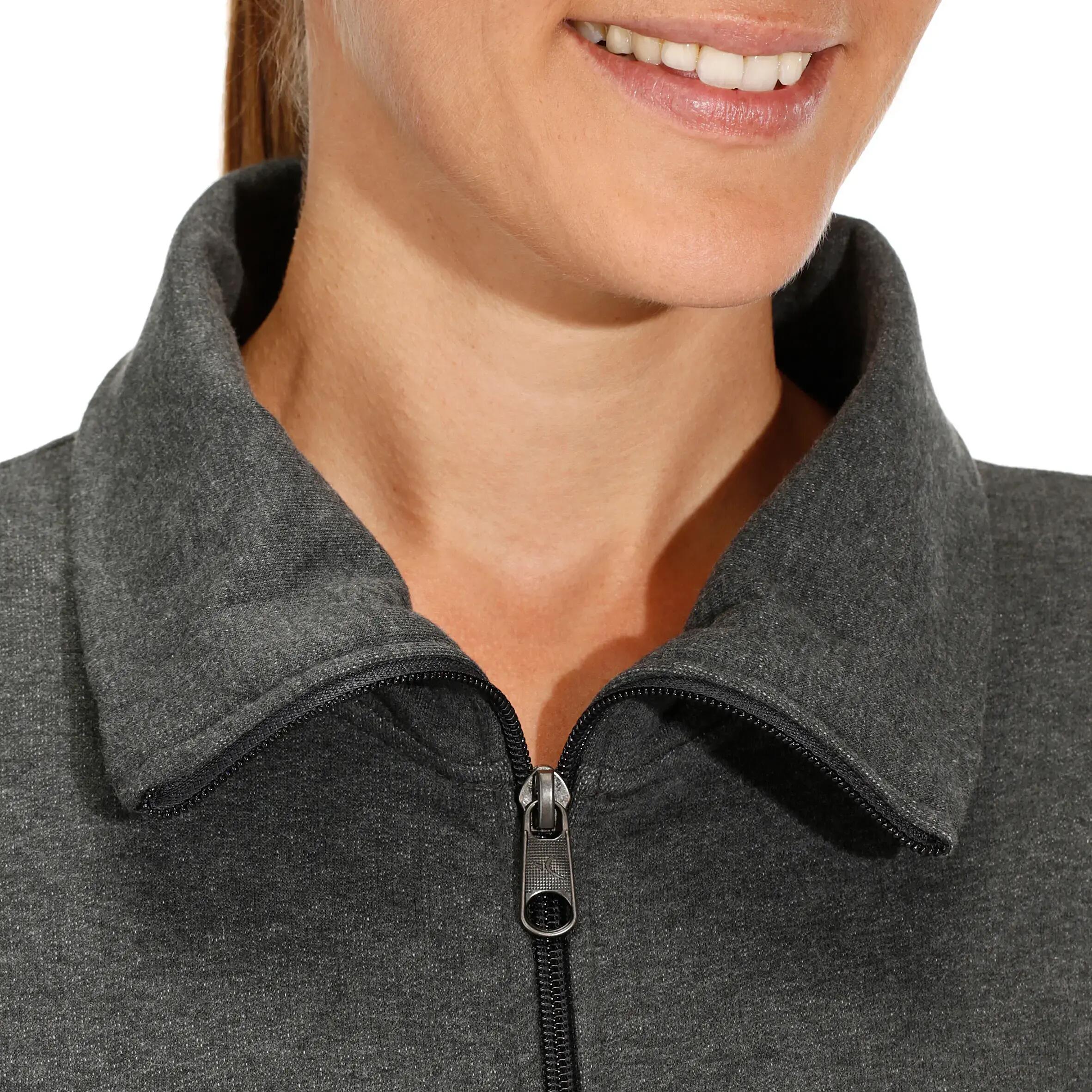 Women's Hoodless Gym & Pilates Jacket - Mottled Dark Grey 6/12