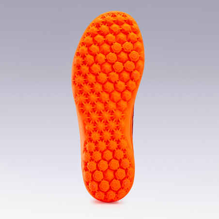 Botas de Fútbol Niños Kipsta Agility 140 HG Burdeos Naranja