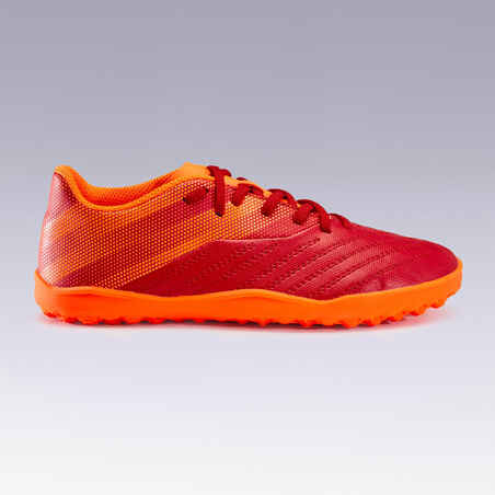 Botas de Fútbol Niños Kipsta Agility 140 HG Burdeos Naranja