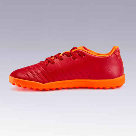 Lace-Up Football Boots Agility 140 HG - Burgundy/Orange
