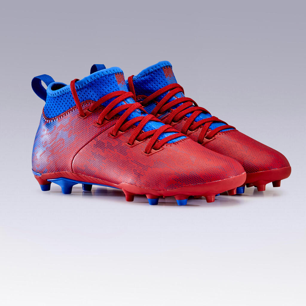 Fußballschuhe Nocken Agility 900 FG Kinder grau/türkis