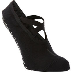 Calcetines antideslizantes Pilates y Yoga Domyos mujer negro