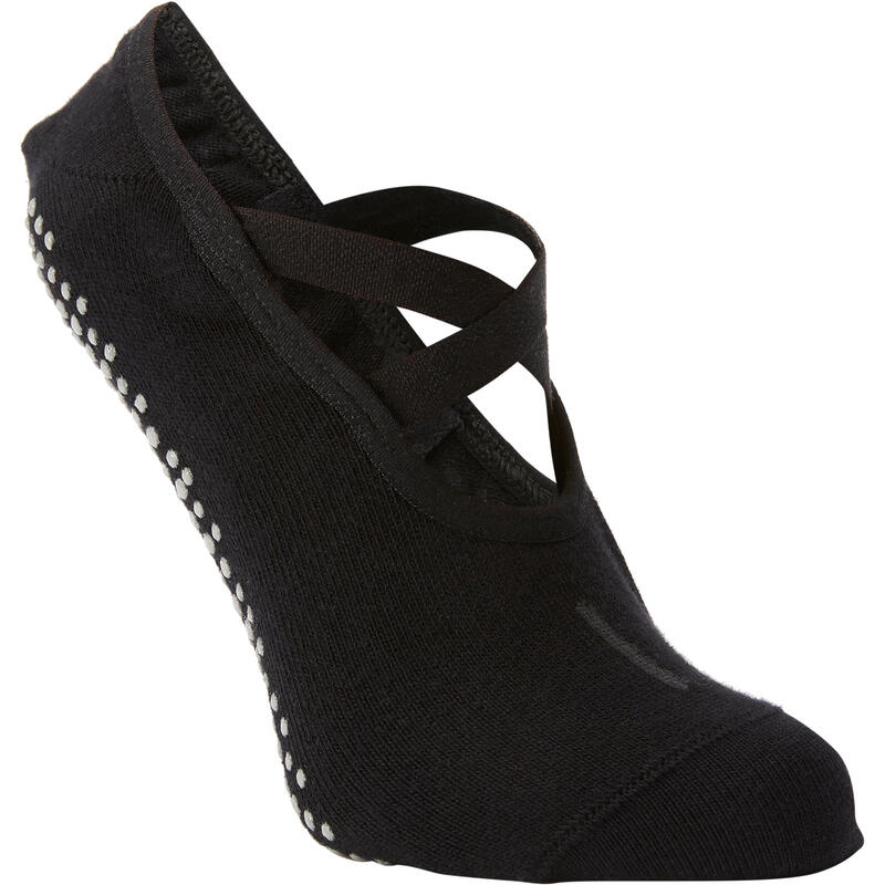 NonSlip Pilates & Gentle Gym Ballet Sport Socks Black Decathlon