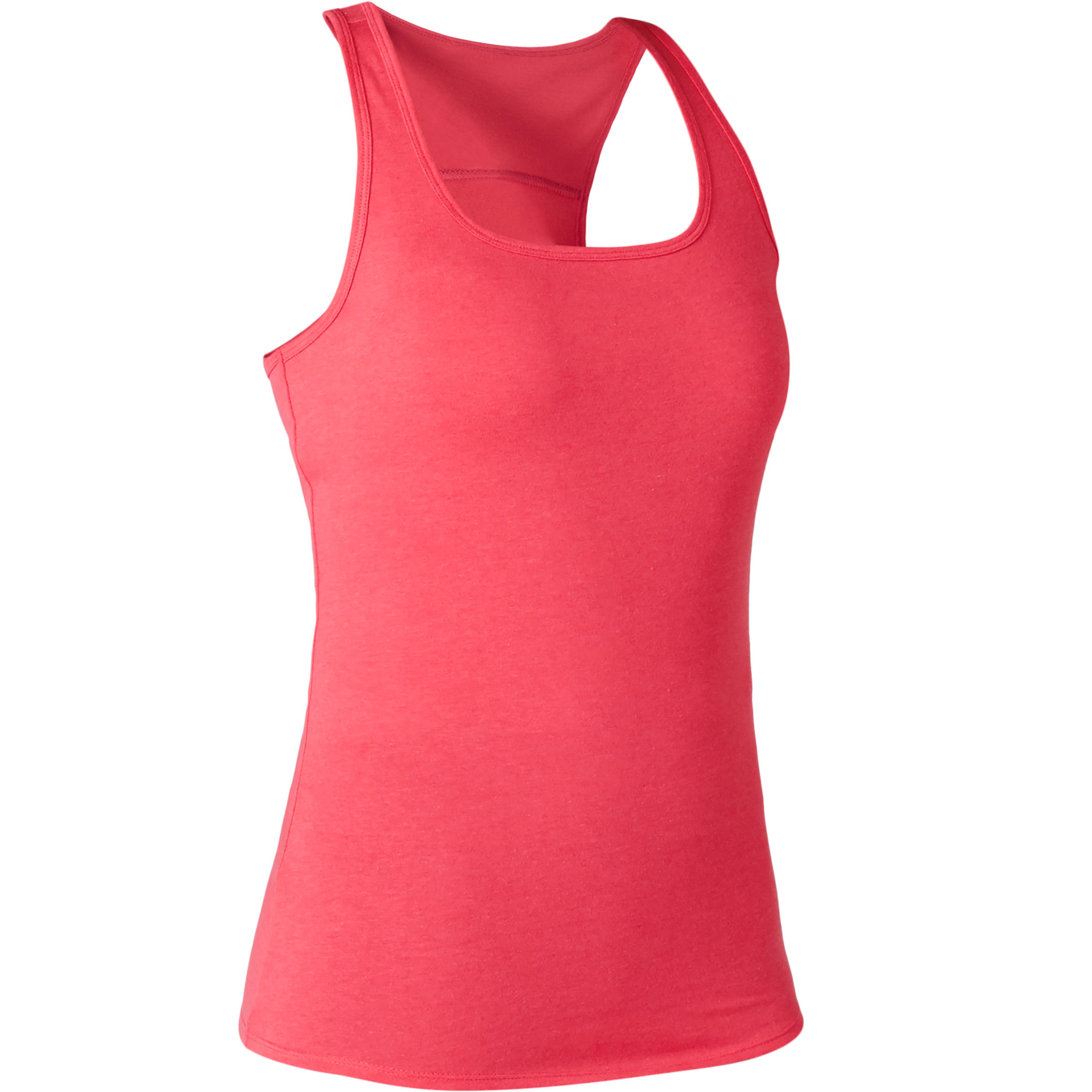 Women's Slim-Fit Racer Back Cotton Fitness Tank Top 500 - Pink 7/7