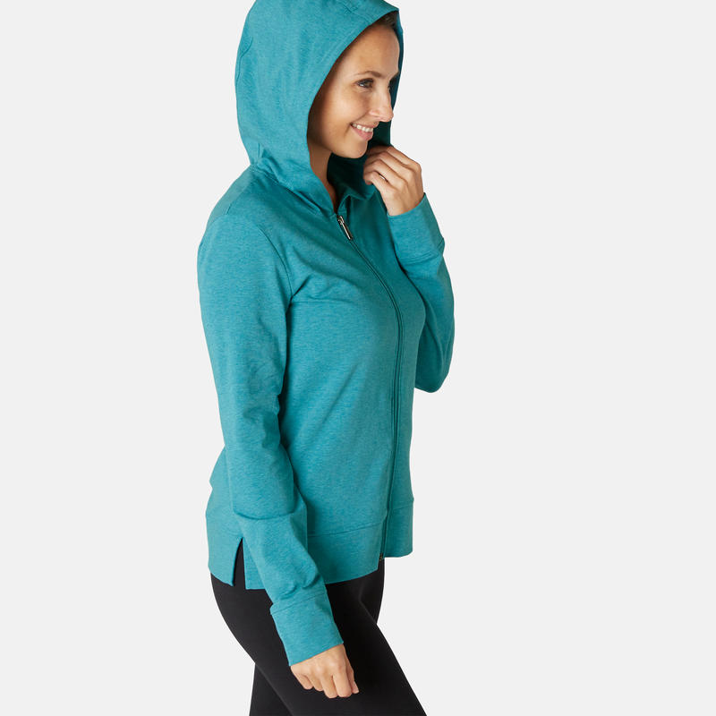 Women's Hooded Training Jacket 100 - Green