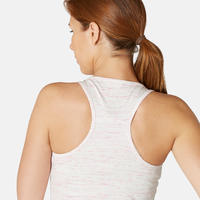 Débardeur Gym Femme 500 Rose Pale Chiné