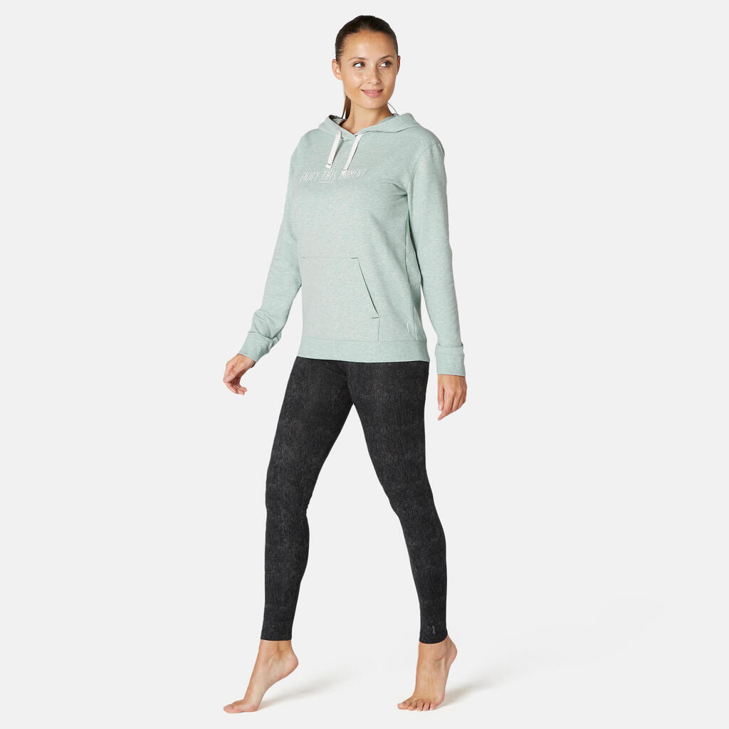 Sweat à capuche Fitness Femme - 500 vert