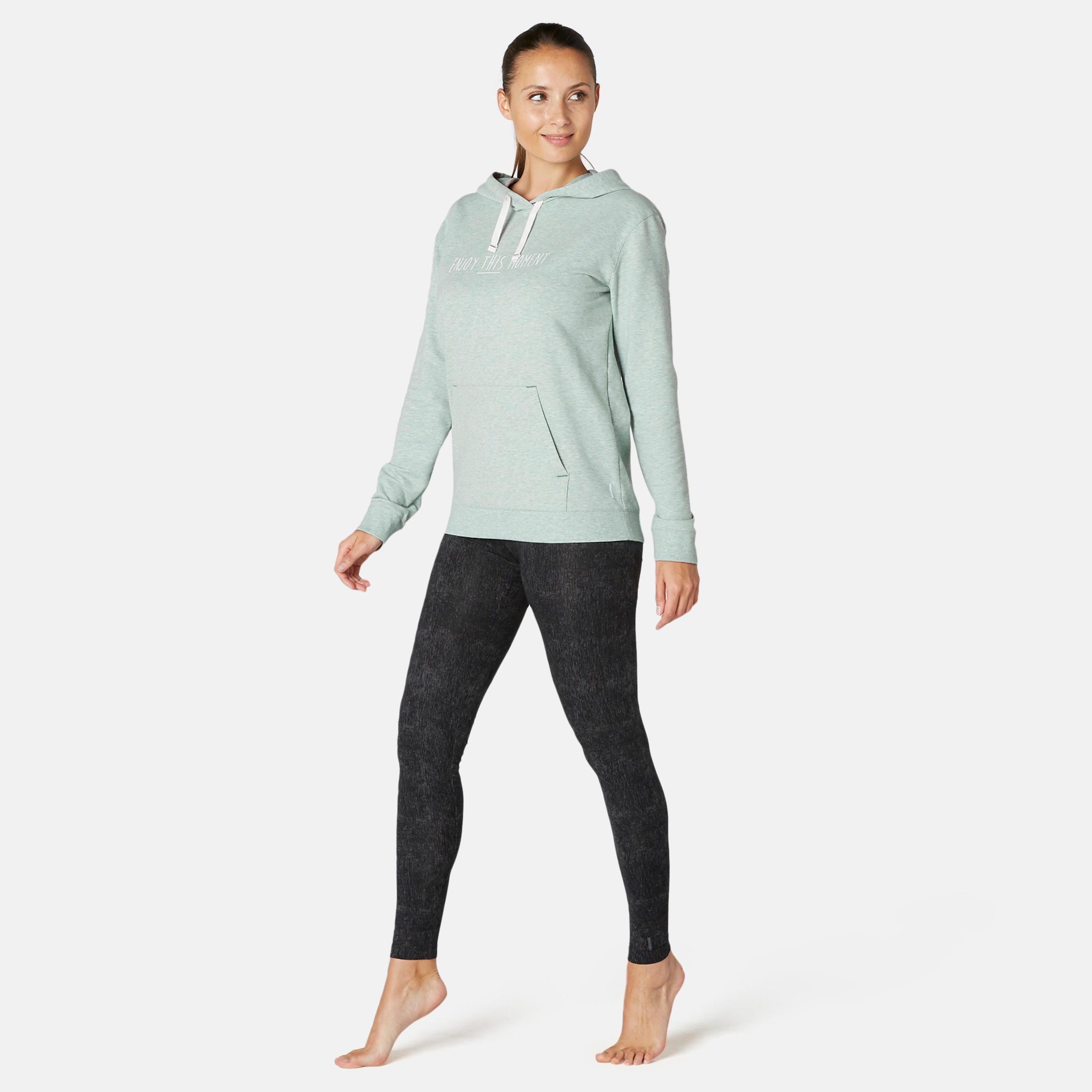 Women's Fitness Hoodie 500 - Green 3/7